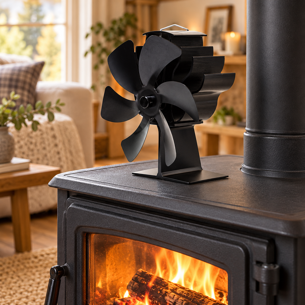 Kachelventilator voor houtkachel – verspreidt de warmte door de kamer