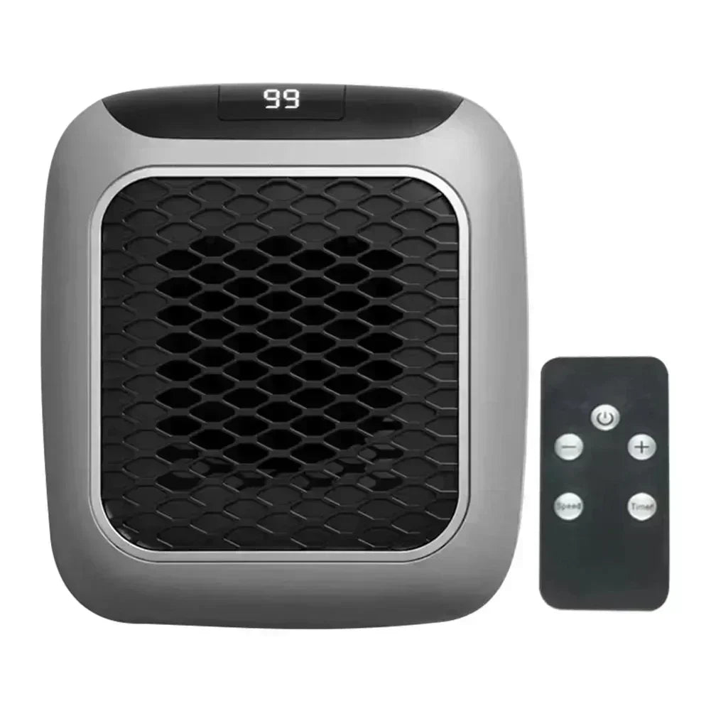 Compacte wandverwarmer 800W met afstandsbediening en digitaal display